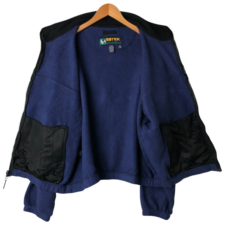 Vintage 90'S Eddie Bauer EBTEK fleece jacket, men's size XL polyester navy blue type Vintage Second Hand