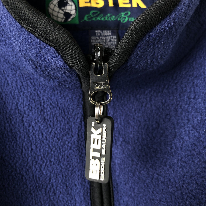 Vintage 90'S Eddie Bauer EBTEK fleece jacket, men's size XL polyester navy blue type Vintage Second Hand