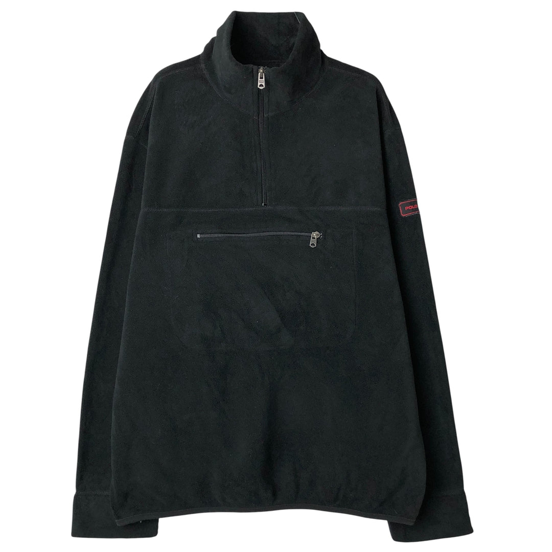 Ralph Lauren POLO SPORT Half-Zip Fleece Pullover, Men's Size L polyester black type Vintage Second Hand