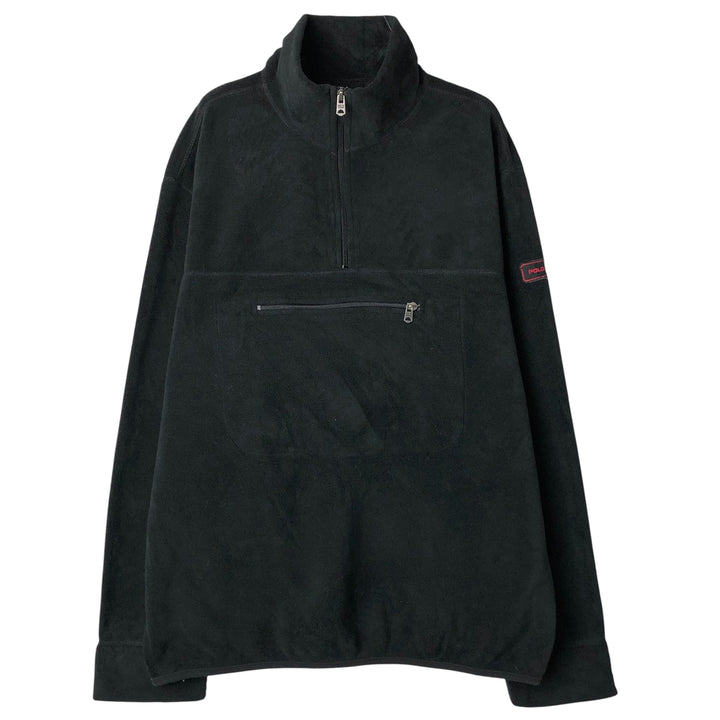 Ralph Lauren POLO SPORT Half-Zip Fleece Pullover, Men's Size L polyester black type Vintage Second Hand