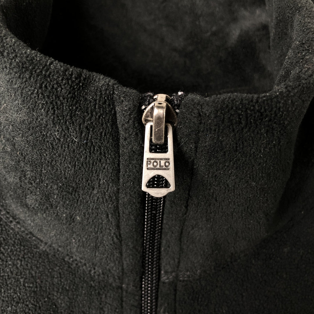 Ralph Lauren POLO SPORT Half-Zip Fleece Pullover, Men's Size L polyester black type Vintage Second Hand