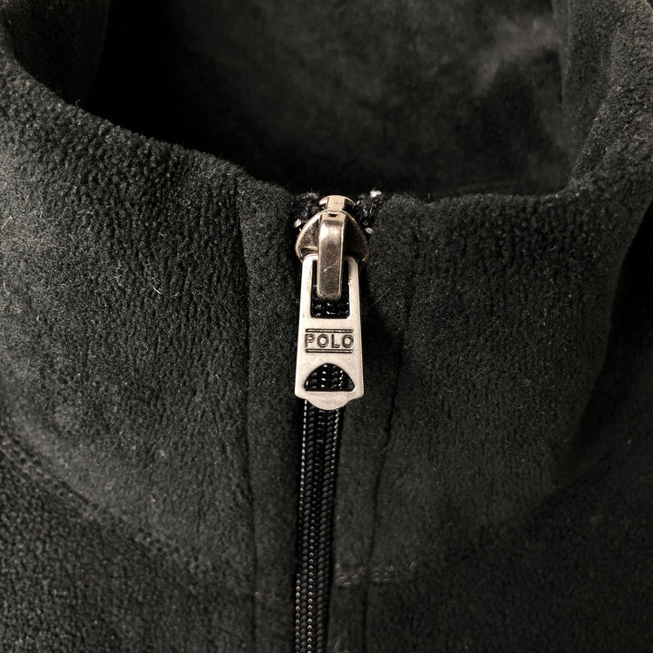 Ralph Lauren POLO SPORT Half-Zip Fleece Pullover, Men's Size L polyester black type Vintage Second Hand