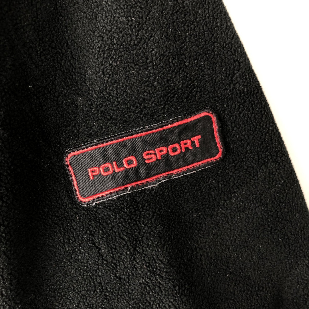Ralph Lauren POLO SPORT Half-Zip Fleece Pullover, Men's Size L polyester black type Vintage Second Hand
