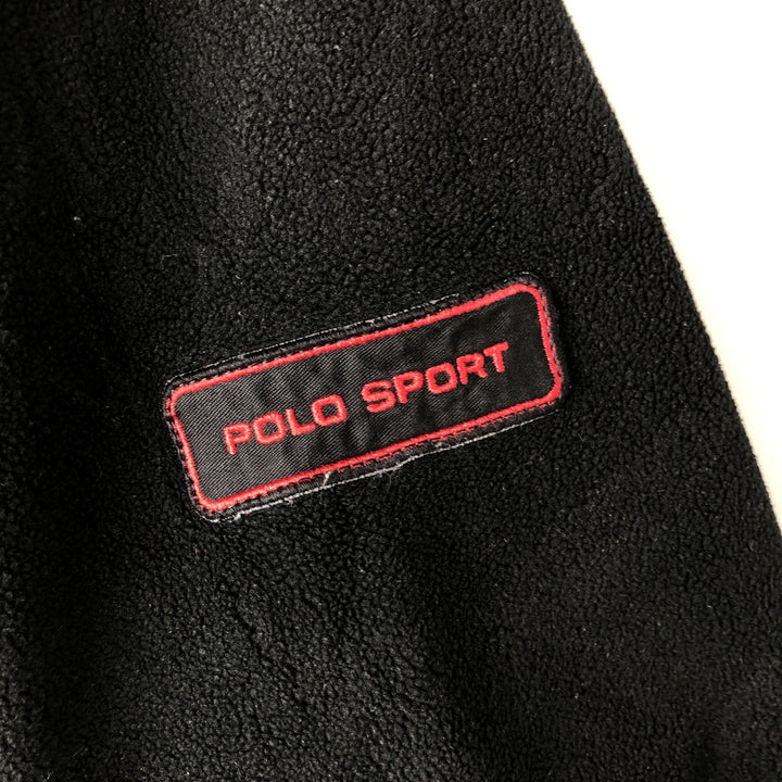 Ralph Lauren POLO SPORT Half-Zip Fleece Pullover, Men's Size L polyester black type Vintage Second Hand
