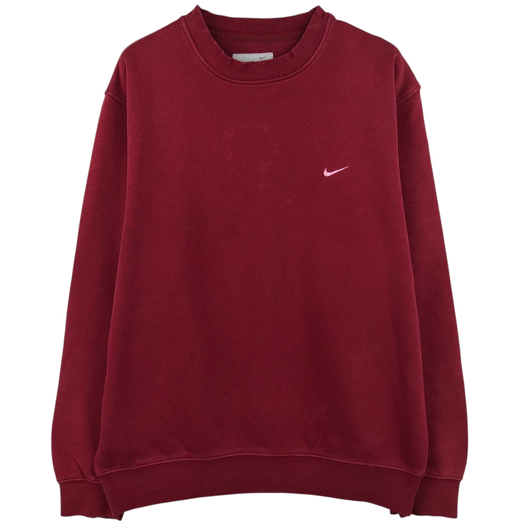 00'S Nike One Point Logo Sweatshirt Trainer Men's L size cotton Red type red-purple Vintage Second Hand