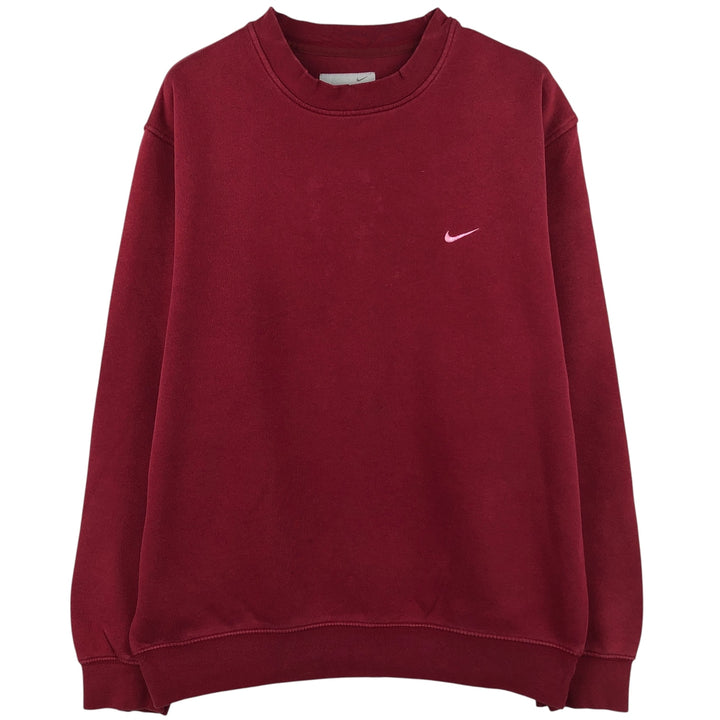 00'S Nike One Point Logo Sweatshirt Trainer Men's L size cotton Red type red-purple Vintage Second Hand