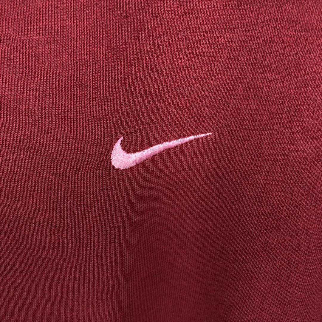00'S Nike One Point Logo Sweatshirt Trainer Men's L size cotton Red type red-purple Vintage Second Hand