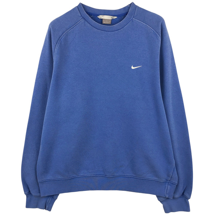 00'S Nike One Point Logo Sweatshirt Trainer Men's L size cotton blue type Vintage Second Hand