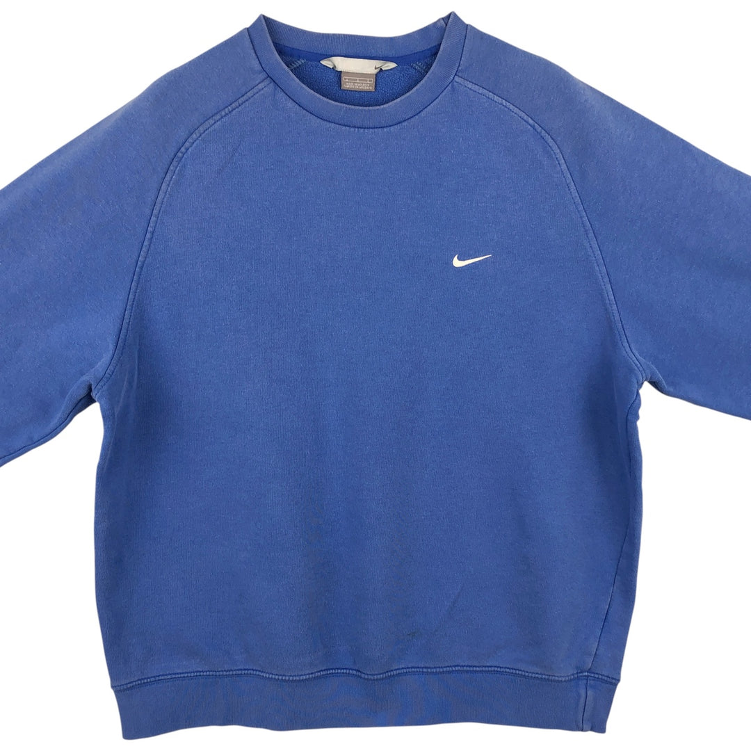 00'S Nike One Point Logo Sweatshirt Trainer Men's L size cotton blue type Vintage Second Hand