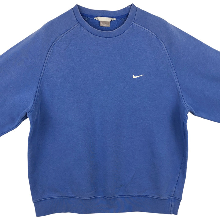 00'S Nike One Point Logo Sweatshirt Trainer Men's L size cotton blue type Vintage Second Hand