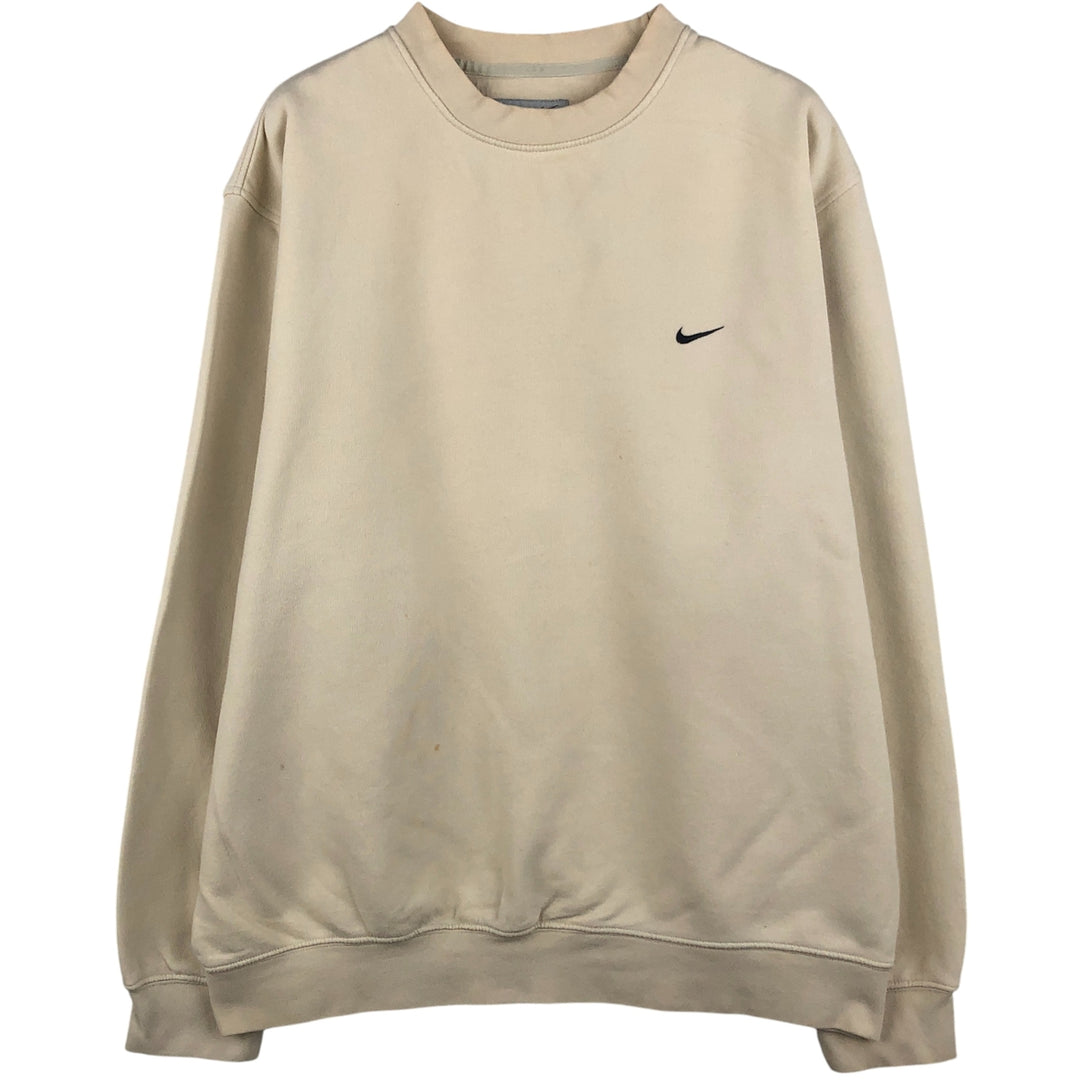 00'S Nike One Point Logo Sweatshirt Trainer Men's XL cotton Beige type Vintage Second Hand