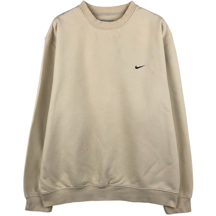 00'S Nike One Point Logo Sweatshirt Trainer Men's XL cotton Beige type Vintage Second Hand