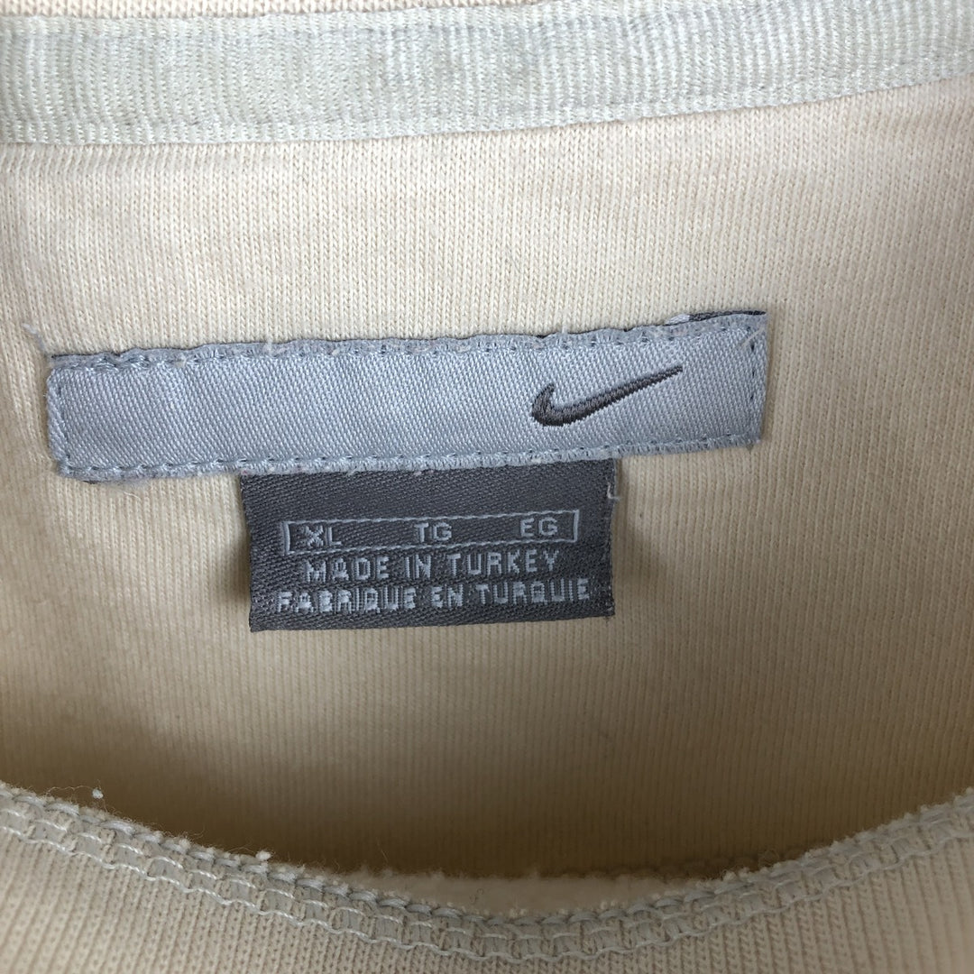 00'S Nike One Point Logo Sweatshirt Trainer Men's XL cotton Beige type Vintage Second Hand