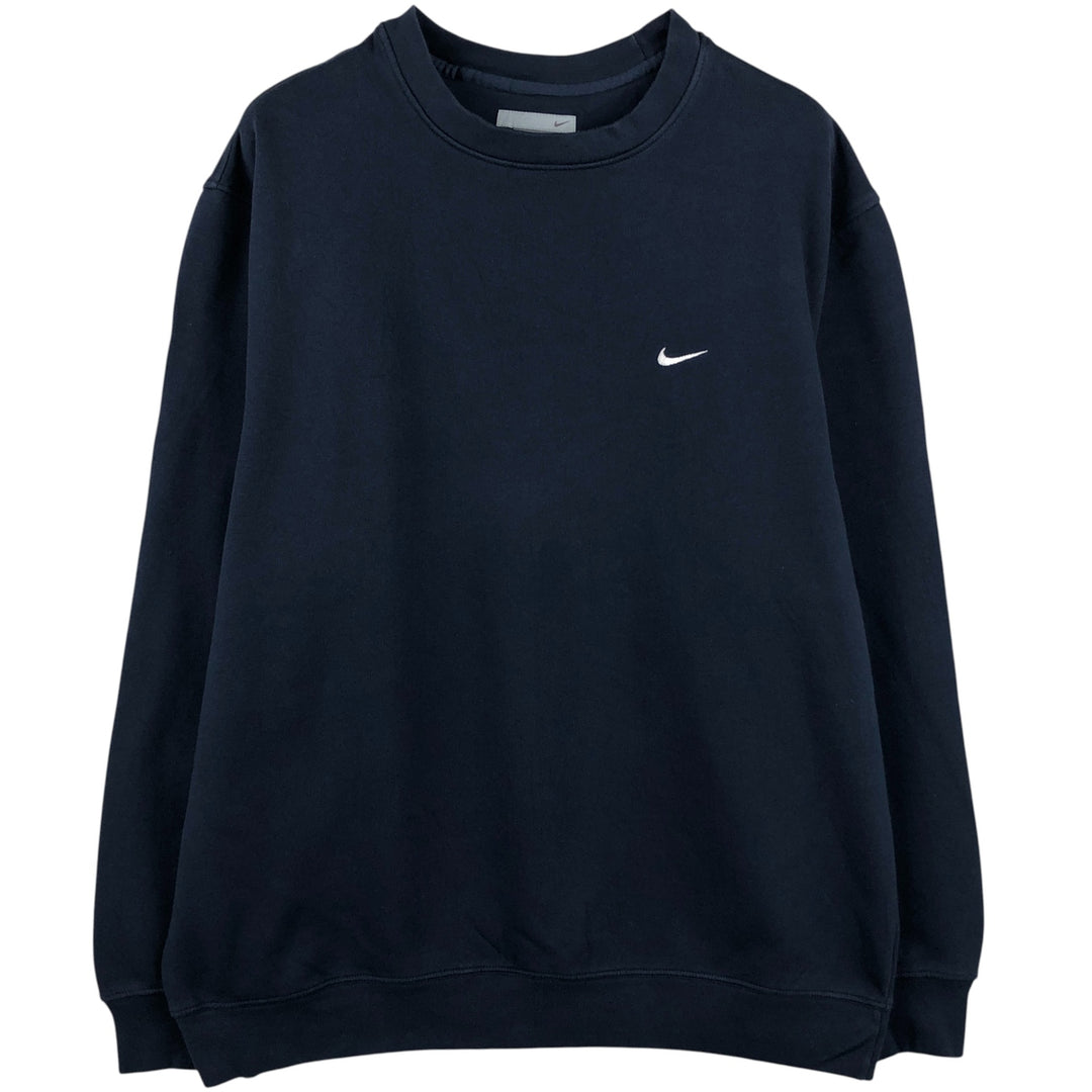 00'S Nike One Point Logo Sweatshirt Trainer Men's L size cotton navy blue type Vintage Second Hand