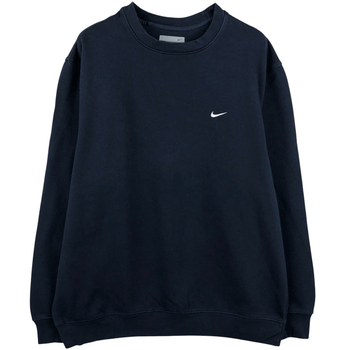 00'S Nike One Point Logo Sweatshirt Trainer Men's L size cotton navy blue type Vintage Second Hand