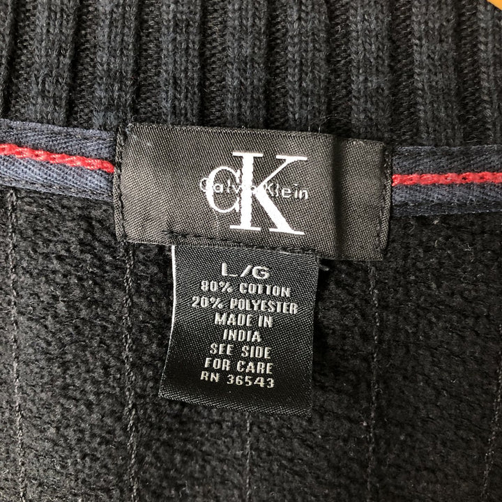 Calvin Klein full-zip sweatshirt, men's size L cotton black type Vintage Second Hand