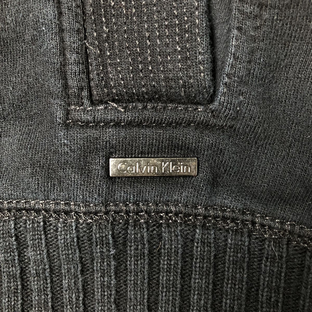 Calvin Klein full-zip sweatshirt, men's size L cotton black type Vintage Second Hand