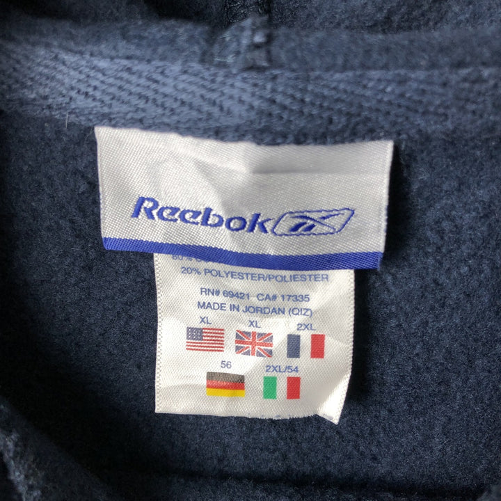 Reebok Sweatshirt Pullover Hoodie, Men's XL cotton navy blue type Vintage Second Hand