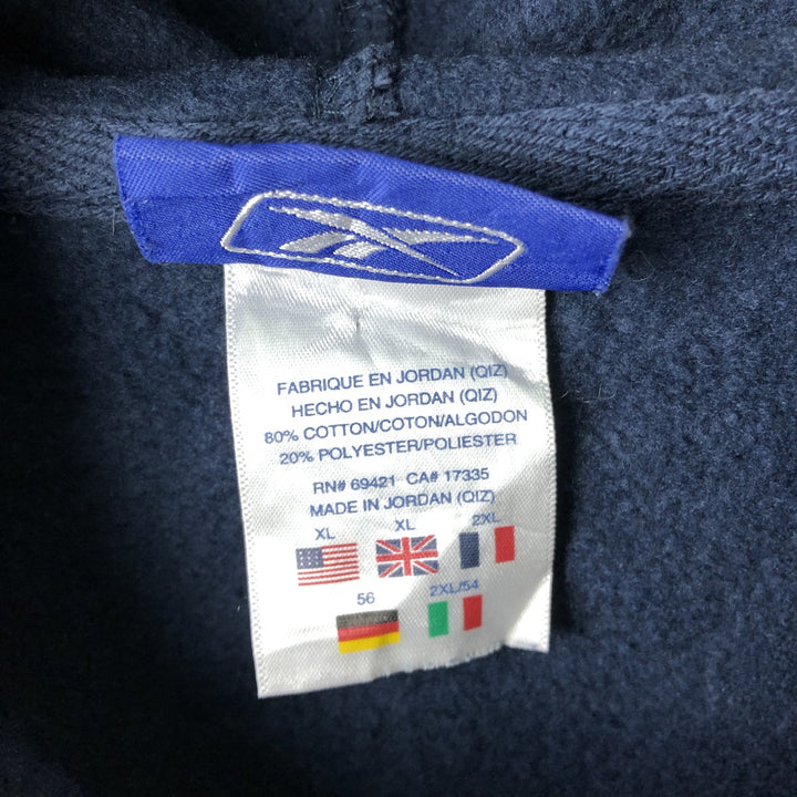 Reebok Sweatshirt Pullover Hoodie, Men's XL cotton navy blue type Vintage Second Hand
