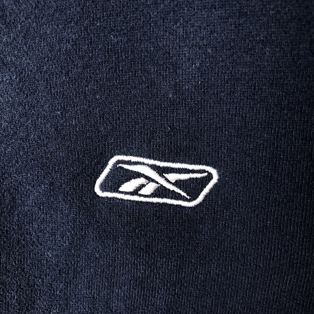 Reebok Sweatshirt Pullover Hoodie, Men's XL cotton navy blue type Vintage Second Hand