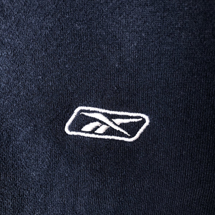 Reebok Sweatshirt Pullover Hoodie, Men's XL cotton navy blue type Vintage Second Hand
