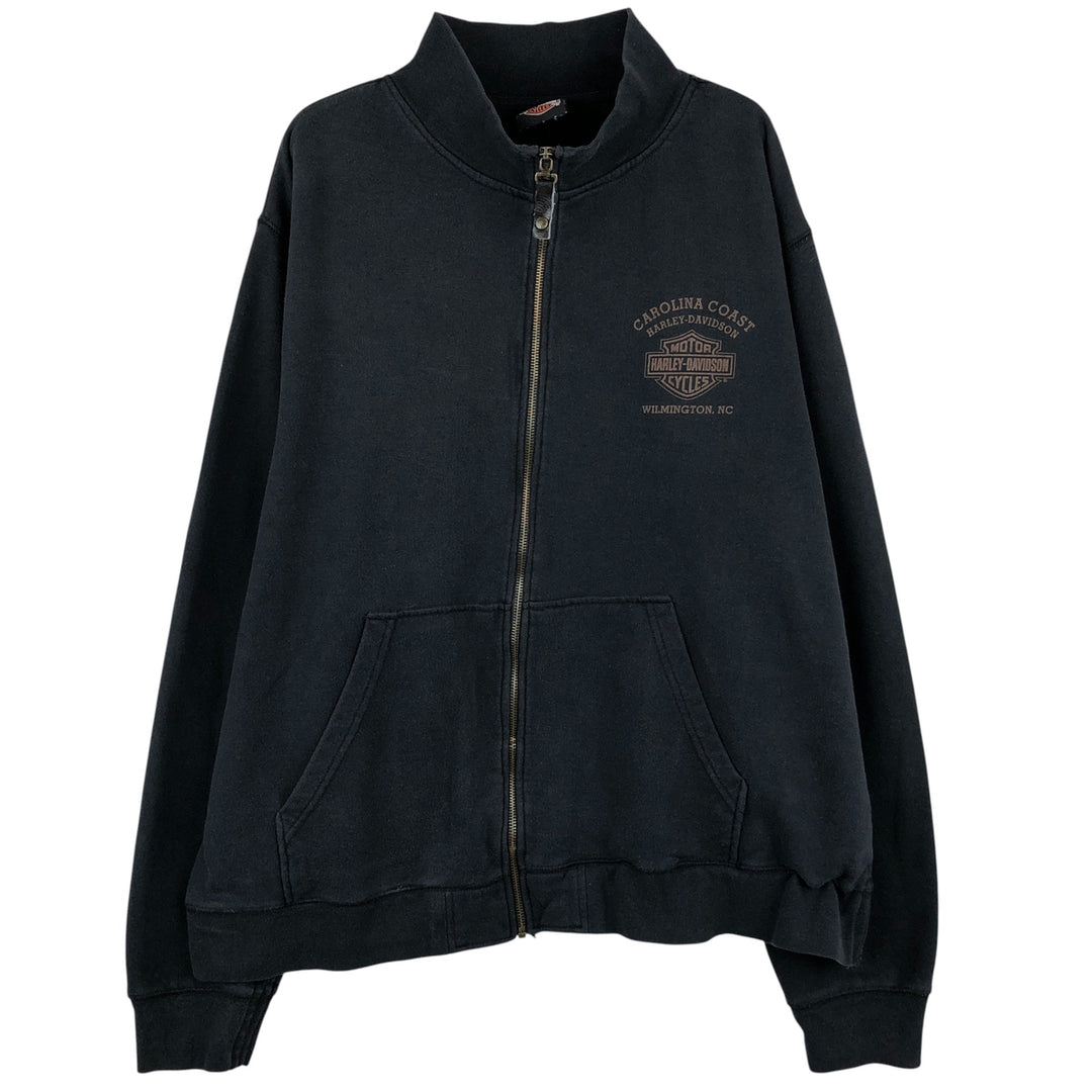 Harley-Davidson High-Neck Full-Zip Sweatshirt, Men's Size XL cotton black type Vintage Second Hand