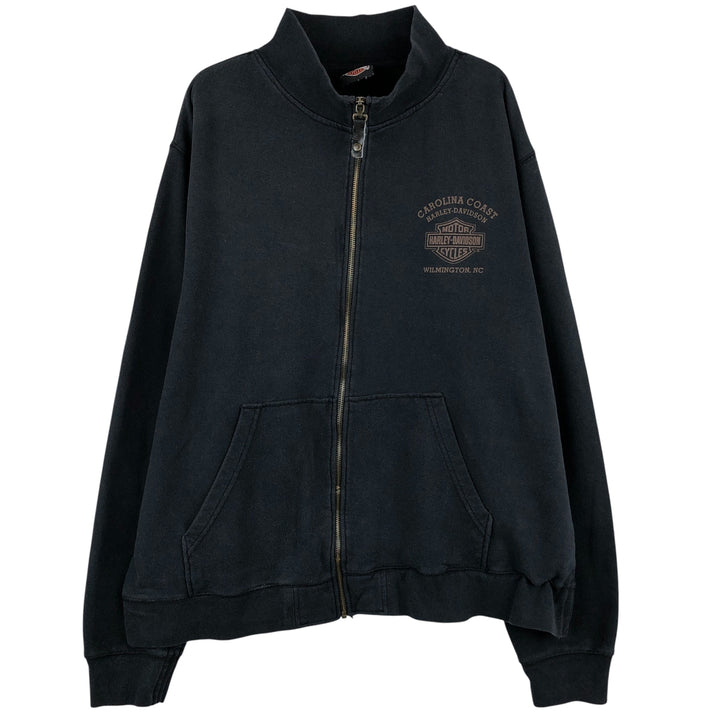 Harley-Davidson High-Neck Full-Zip Sweatshirt, Men's Size XL cotton black type Vintage Second Hand
