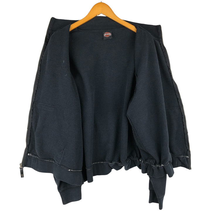 Harley-Davidson High-Neck Full-Zip Sweatshirt, Men's Size XL cotton black type Vintage Second Hand