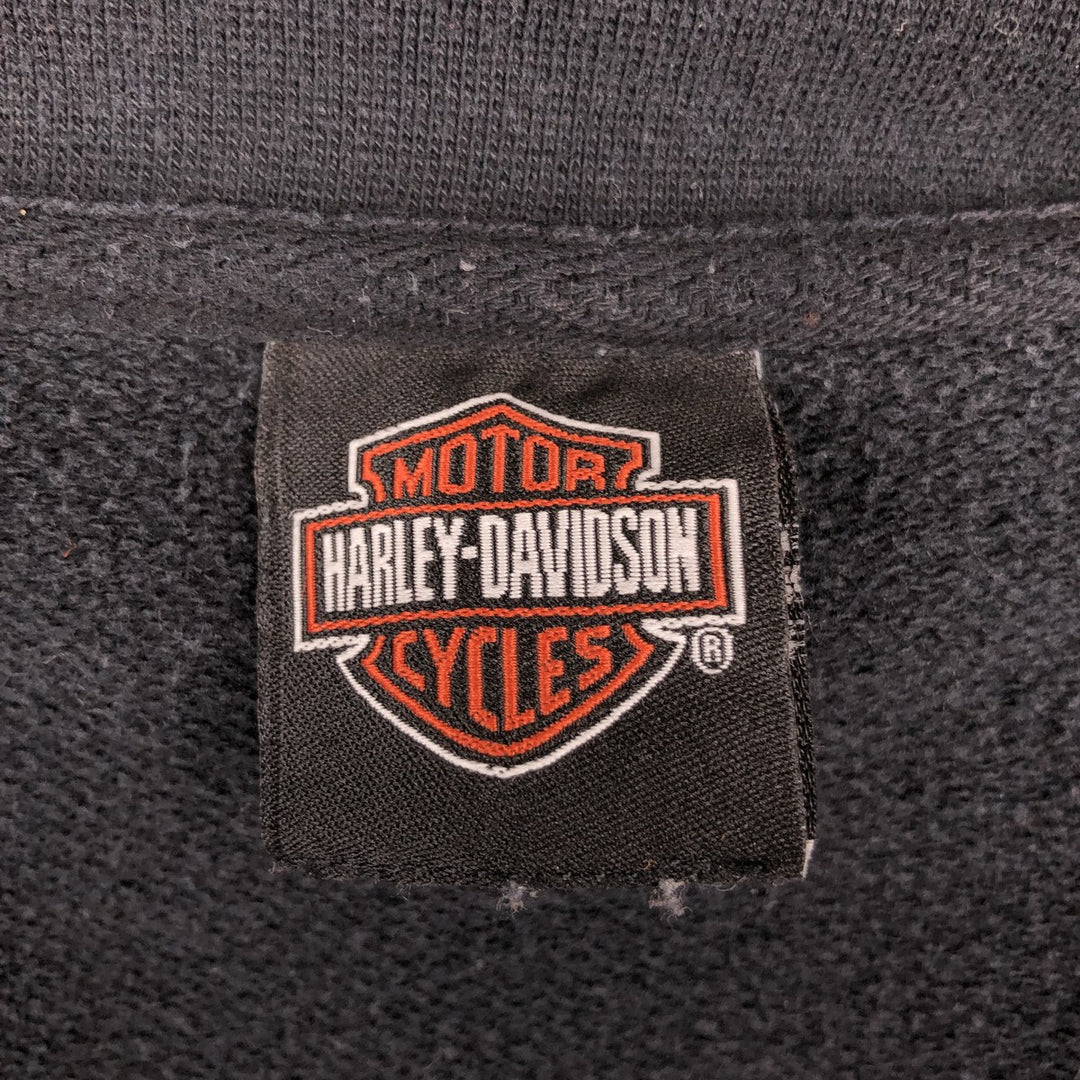 Harley-Davidson High-Neck Full-Zip Sweatshirt, Men's Size XL cotton black type Vintage Second Hand