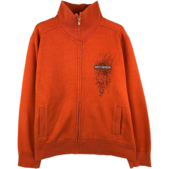 Harley-Davidson High-Neck Full-Zip Sweatshirt, Men's Size XL cotton orange type Vintage Second Hand