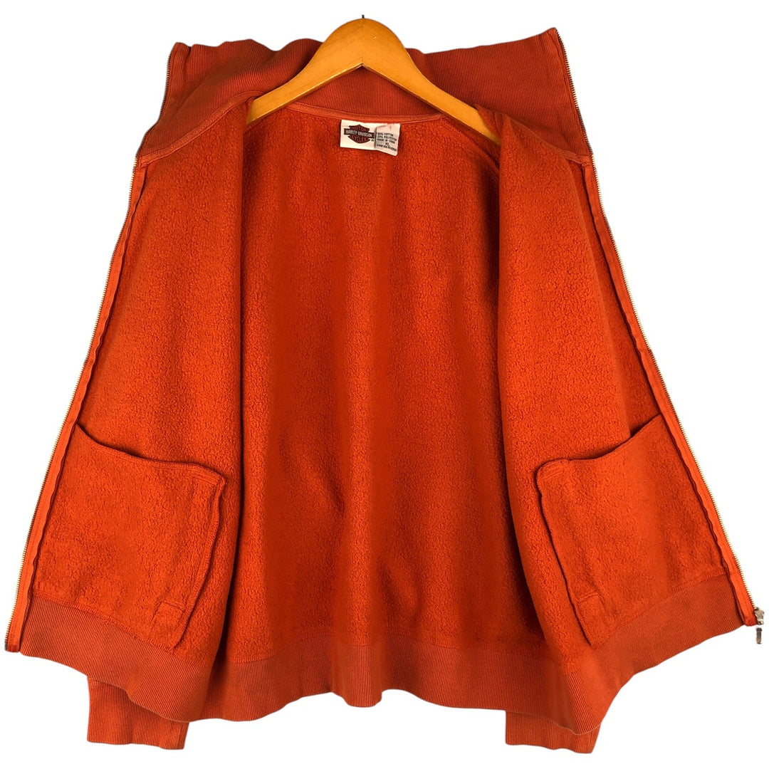 Harley-Davidson High-Neck Full-Zip Sweatshirt, Men's Size XL cotton orange type Vintage Second Hand