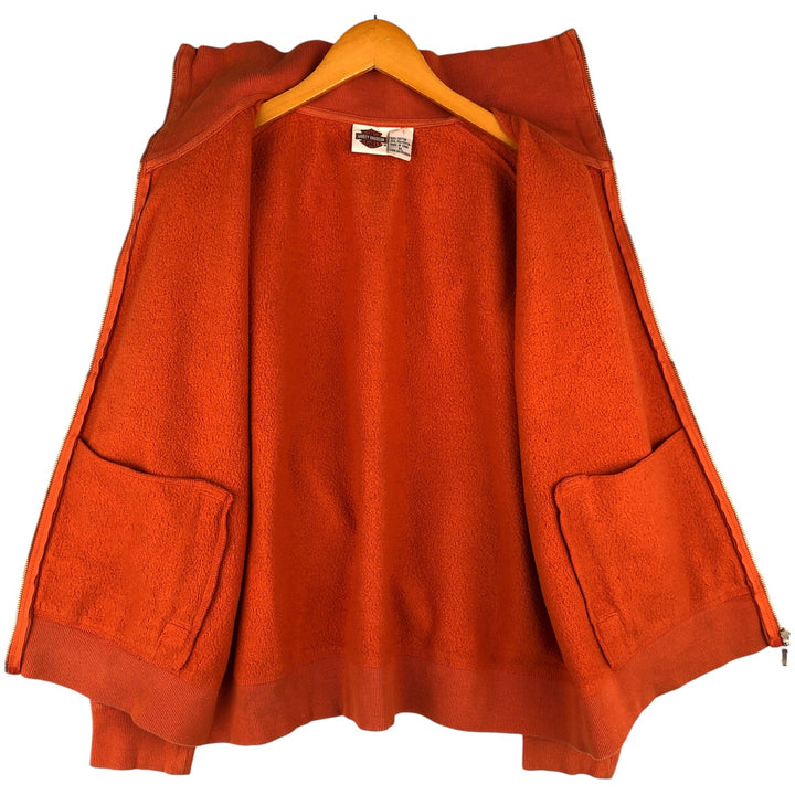 Harley-Davidson High-Neck Full-Zip Sweatshirt, Men's Size XL cotton orange type Vintage Second Hand