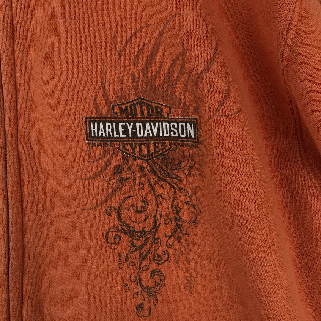 Harley-Davidson High-Neck Full-Zip Sweatshirt, Men's Size XL cotton orange type Vintage Second Hand