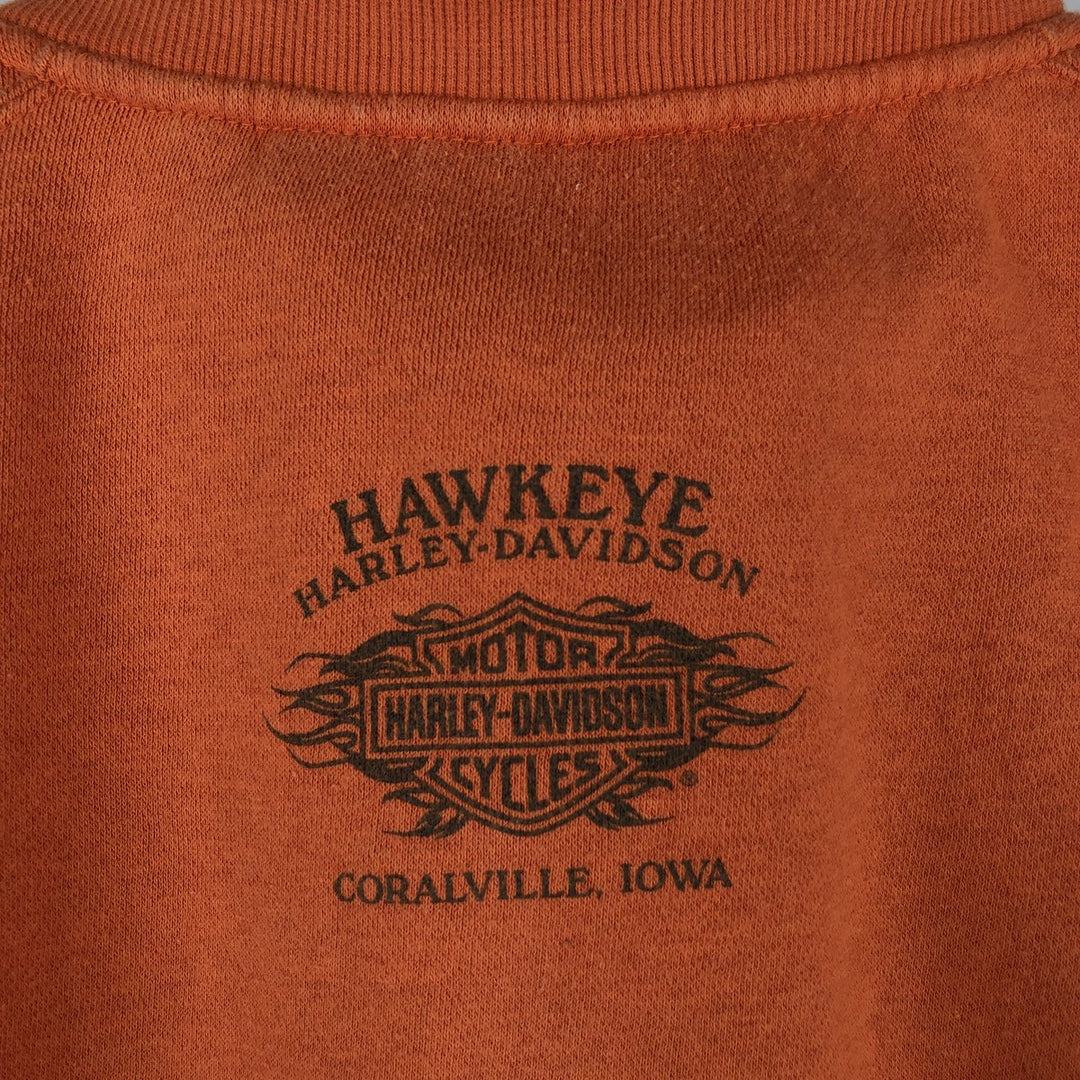 Harley-Davidson High-Neck Full-Zip Sweatshirt, Men's Size XL cotton orange type Vintage Second Hand