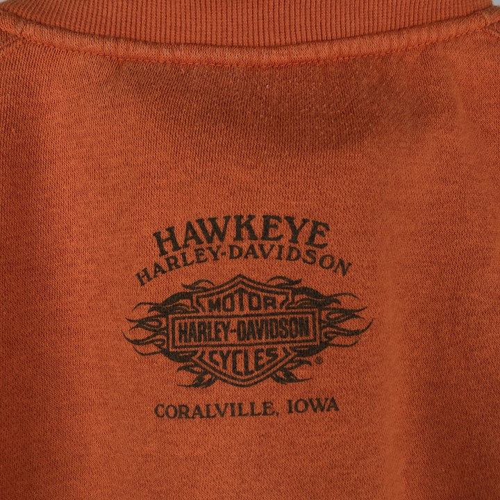 Harley-Davidson High-Neck Full-Zip Sweatshirt, Men's Size XL cotton orange type Vintage Second Hand