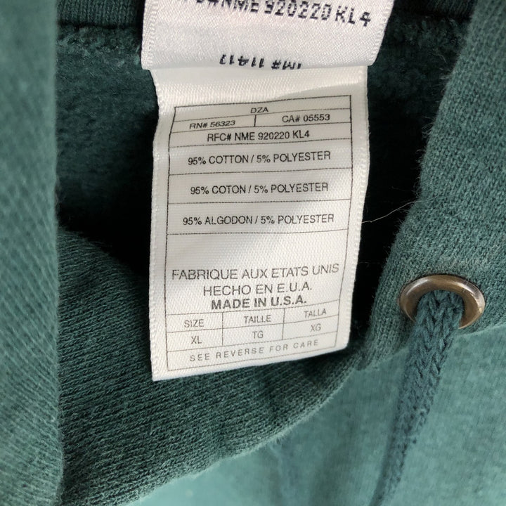 90'S Nike Sweatshirt Pullover Hoodie Made in USA Men's XL Vintage cotton Green type dark green Vintage Second Hand