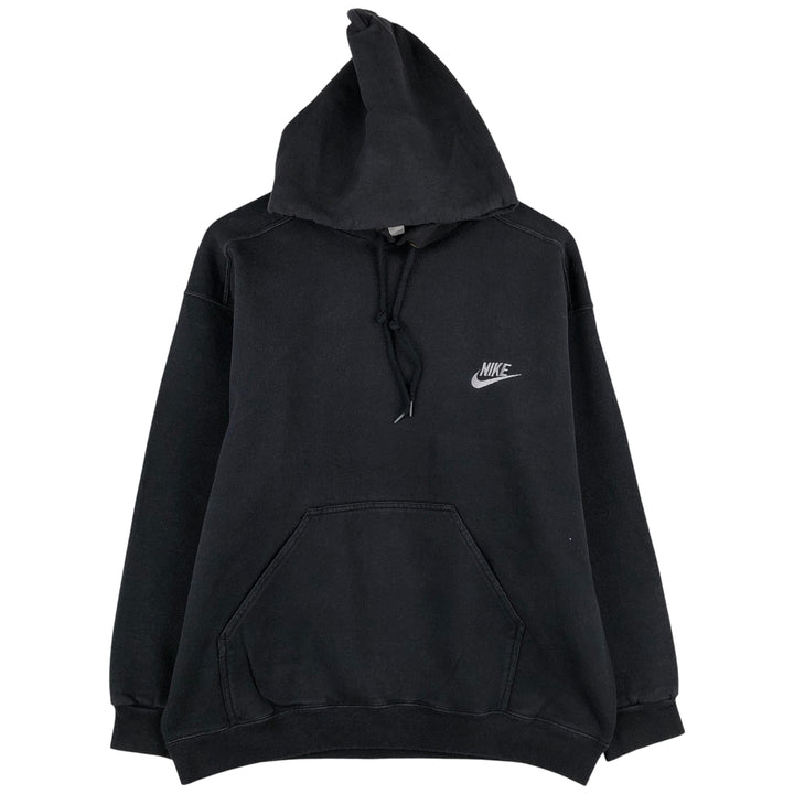 90'S Nike Sweatshirt Pullover Hoodie, Made in USA, Men's M Size, Vintage cotton black type Vintage Second Hand
