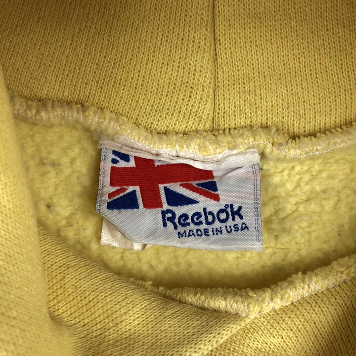 Vintage 1980'S Reebok pullover sweatshirt, made in the USA, size L, men's cotton yellow type Vintage Second Hand