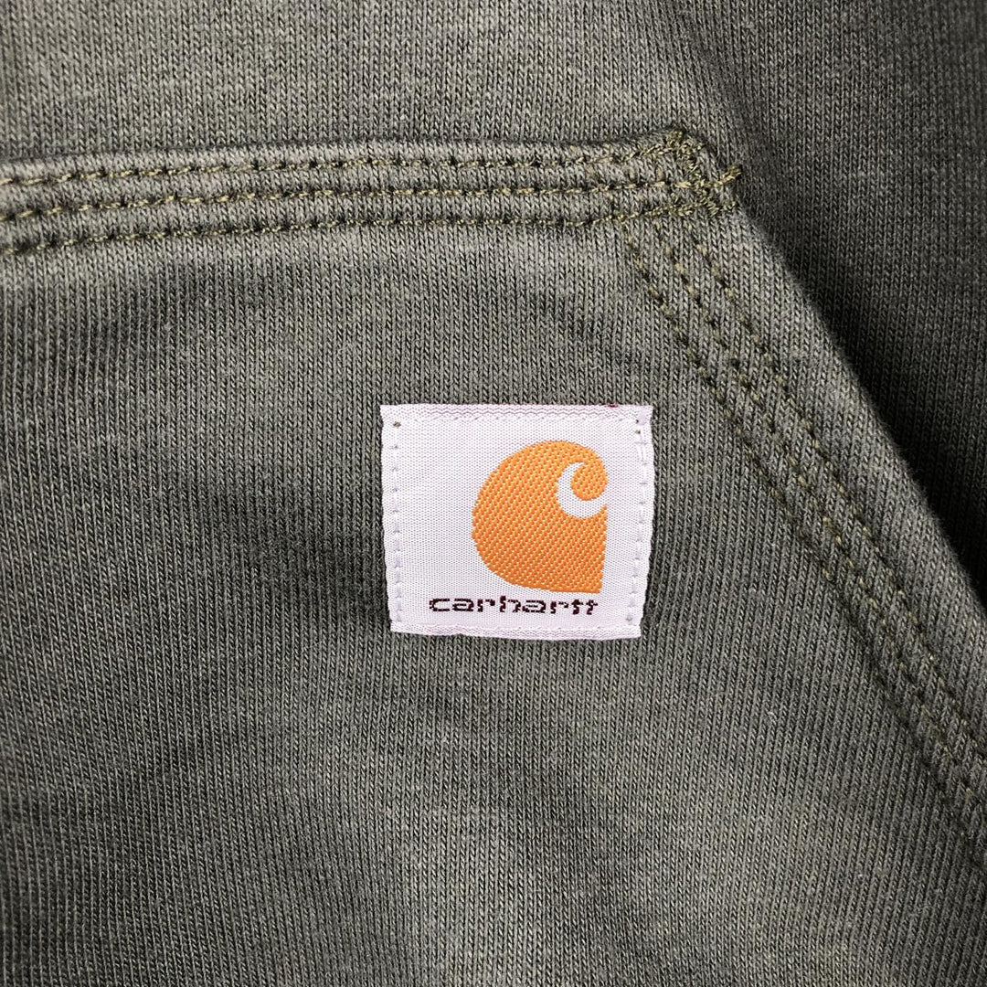 Carhartt ORIGINAL FIT sweatshirt pullover hoodie, men's size M cotton Green type dark green Vintage Second Hand