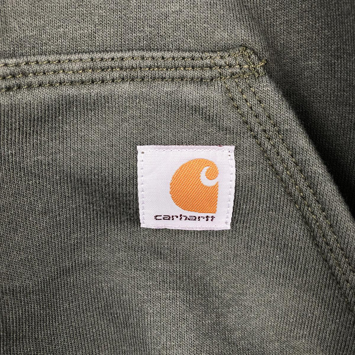 Carhartt ORIGINAL FIT sweatshirt pullover hoodie, men's size M cotton Green type dark green Vintage Second Hand