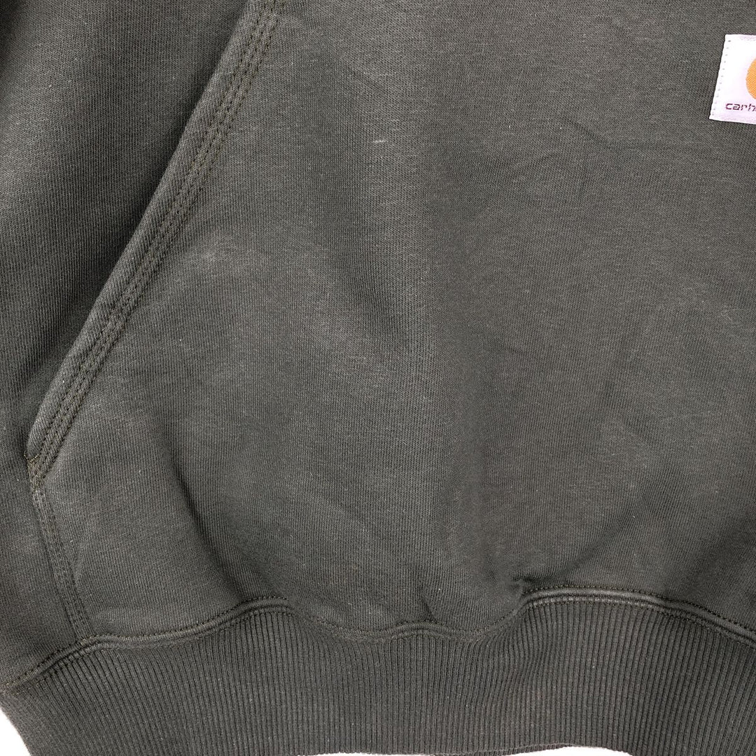 Carhartt ORIGINAL FIT sweatshirt pullover hoodie, men's size M cotton Green type dark green Vintage Second Hand
