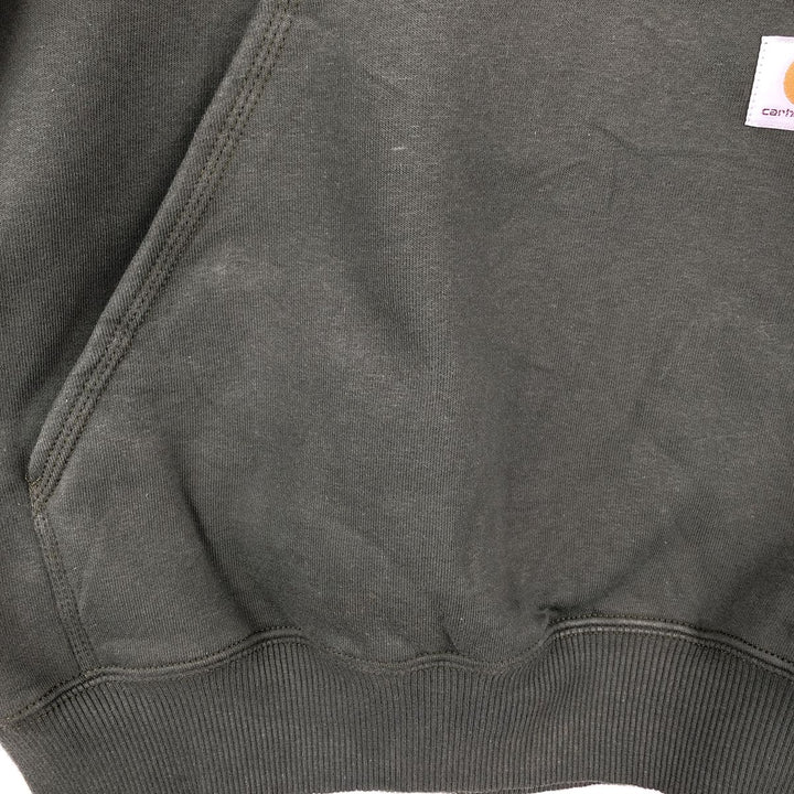 Carhartt ORIGINAL FIT sweatshirt pullover hoodie, men's size M cotton Green type dark green Vintage Second Hand