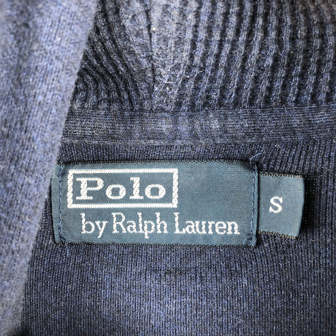Ralph Lauren POLO by Ralph Lauren sweatshirt half-button hoodie, men's size S cotton navy blue type Vintage Second Hand