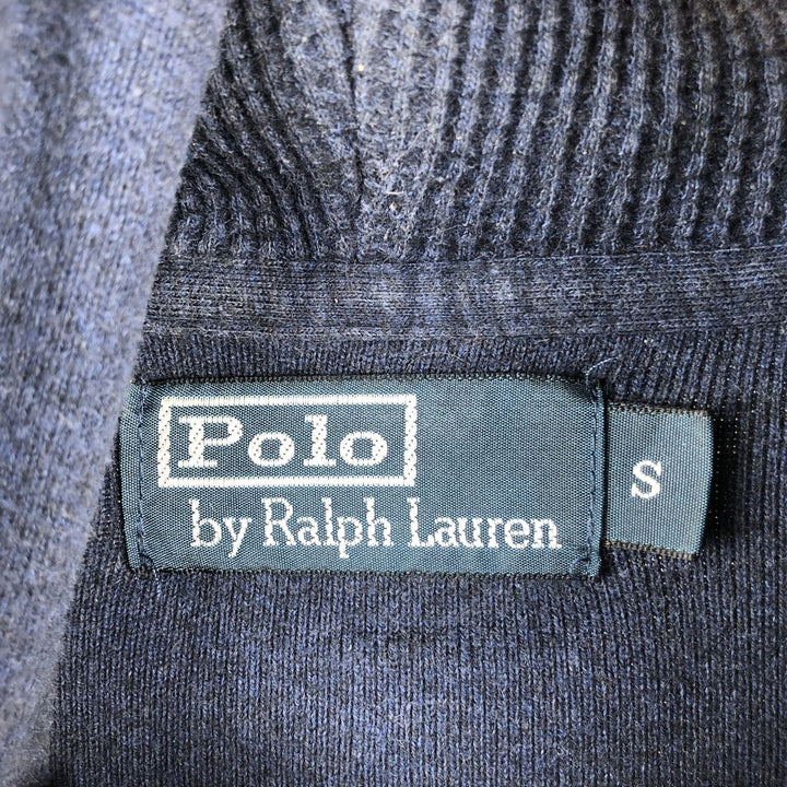 Ralph Lauren POLO by Ralph Lauren sweatshirt half-button hoodie, men's size S cotton navy blue type Vintage Second Hand