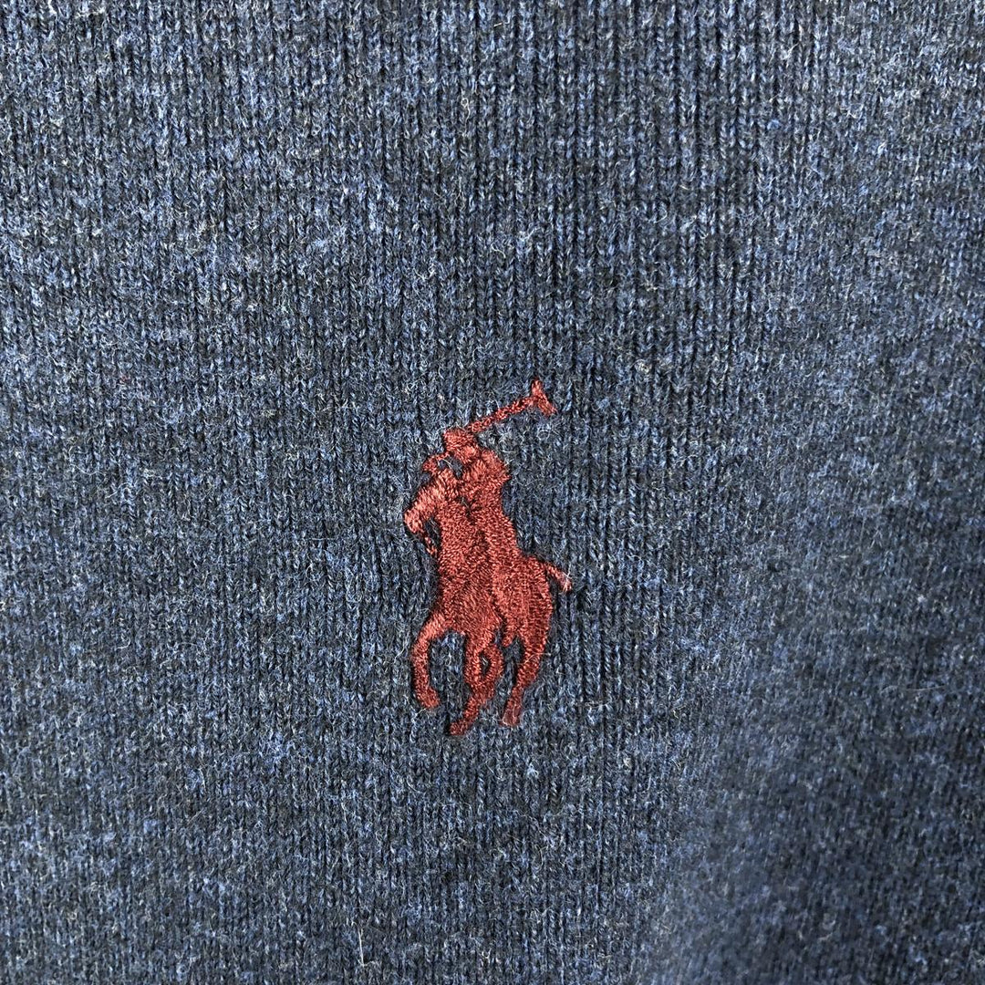 Ralph Lauren POLO by Ralph Lauren sweatshirt half-button hoodie, men's size S cotton navy blue type Vintage Second Hand