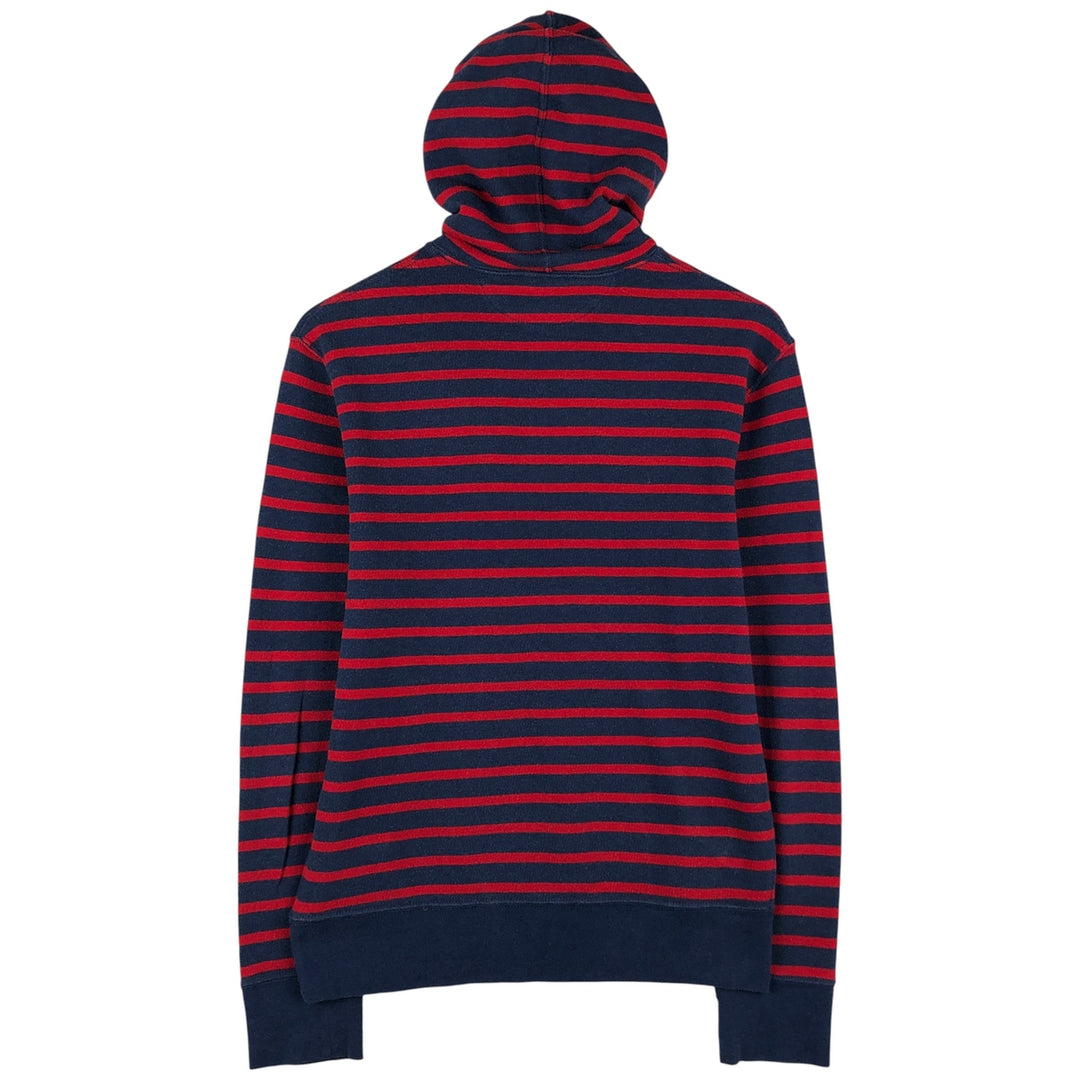 Ralph Lauren POLO by Ralph Lauren Striped Pattern Pullover Hoodie, Men's Size Small cotton navy blue type Vintage Second Hand