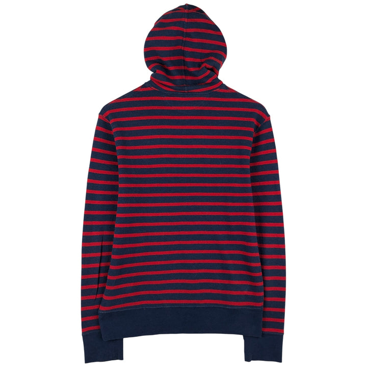 Ralph Lauren POLO by Ralph Lauren Striped Pattern Pullover Hoodie, Men's Size Small cotton navy blue type Vintage Second Hand