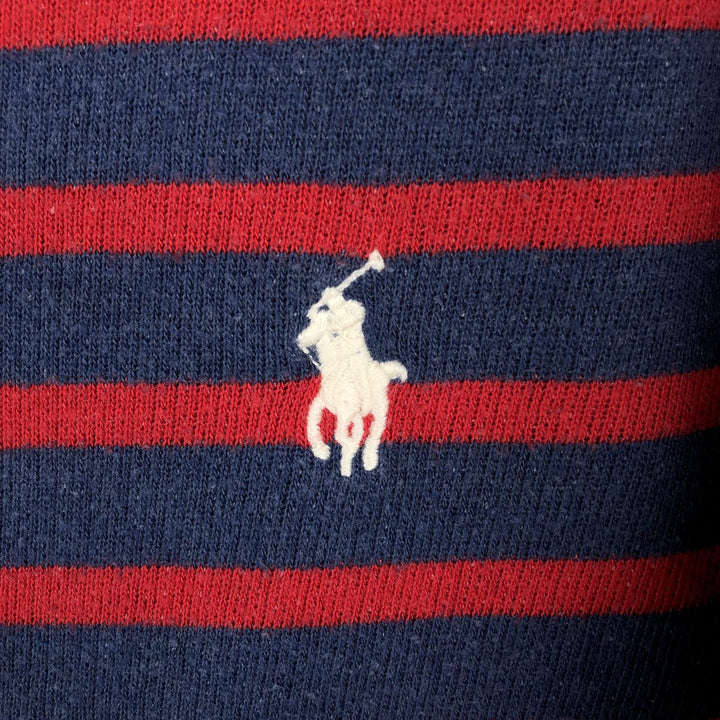 Ralph Lauren POLO by Ralph Lauren Striped Pattern Pullover Hoodie, Men's Size Small cotton navy blue type Vintage Second Hand