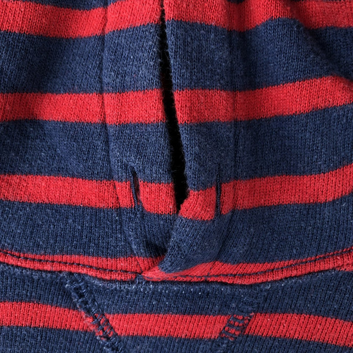 Ralph Lauren POLO by Ralph Lauren Striped Pattern Pullover Hoodie, Men's Size Small cotton navy blue type Vintage Second Hand
