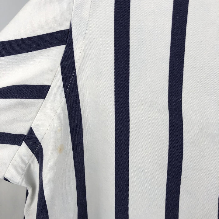 Ralph Lauren long sleeve button down striped shirt, men's size L cotton white type Vintage Second Hand